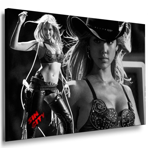 Sin City - Jessica Alba Leinwand Bild 100x70cm k. Poster ! Bild fertig auf Keilrahmen ! Pop Art Gemälde Kunstdrucke, Wandbilder, Bilder zur Dekoration - Deko. Film/Movie/Tv Stars Kunstdrucke von fotoleinwand24