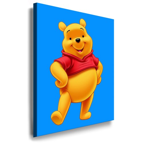 Wandbild "Winnie the Pooh" Leinwand Bild - 100x70cm k. Poster ! Bild fertig auf Keilrahmen ! Pop Art Gemälde Kunstdrucke, Wandbilder, Bilder zur Dekoration - Deko / Top 100 ! Bilder für Kinderzimmer - Babyzimmer von fotoleinwand24