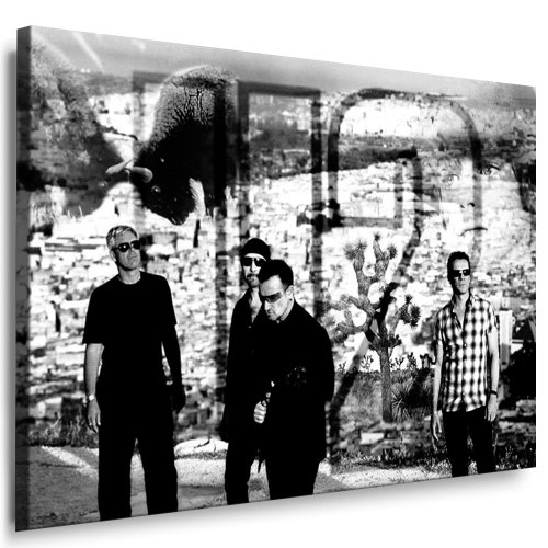 fotoleinwand24 Kunstdruck U2 - Bono Bild 100x70cm k. Poster ! Bild fertig auf Keilrahmen ! Pop Art Gemälde Kunstdrucke, Wandbilder, Bilder zur Dekoration - Deko. Musik Stars Kunstdrucke von fotoleinwand24