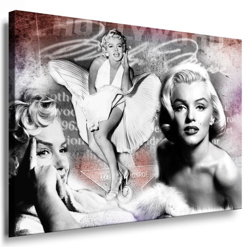 fotoleinwand24 Marilyn Monroe Kunstdruck Bild fertig auf Keilrahmen ! Pop Art Gemälde Kunstdrucke, Wandbilder, Bilder zur Dekoration - Deko. Film/Movie/Tv Stars Kunstdrucke von fotoleinwand24