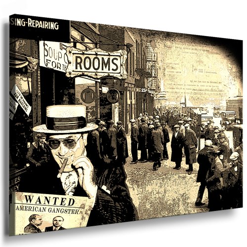 fotoleinwand24 Wandbild Al Capone (American Gangster) Bild - 100x70cm k. Poster ! Bild fertig auf Keilrahmen ! Pop Art Bilder Wandbilder, Kunstdrucke und Gemälde/Bilder zur Dekoration - Deko von fotoleinwand24