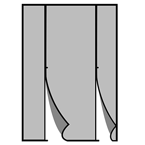 fowong Fliegengitter Insektenschutz Balkontür 220x210cm,Zwei Öffnungen Magnet Fliegengitter Balkontür Ohne Bohren Für Terrassentür Kellertür，Schwarz von fowong
