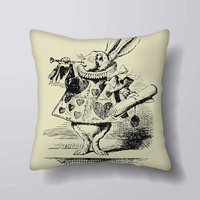 Alice Im Wunderland Weißekaninchen - Kissen-Abdeckung Fall Oder Gefüllt Mit Einsatz Alice Im Wunderland Weißekaninchen - Kissen-Abdeckung Fall Oder Gefüllt Mit Einsatz von foxyNfoxy