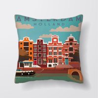 Amsterdam Travel - Anpassbare Personlized Kissen Abdeckung Fall Oder Gefüllt Mit Einsatz von foxyNfoxy