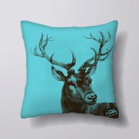 Hirsch/Kopf Blau - Kissen Bezug Fall Oder Gefüllt Mit Einsatz von foxyNfoxy