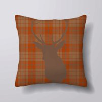 Hirsch/Kopf Tartan - Kissen Bezug Fall Oder Gefüllt Mit Einsatz von foxyNfoxy