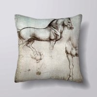 Leonardo Da Vinci Pferd - Kissen Bezug Fall Oder Gefüllt Mit Einsatz von foxyNfoxy