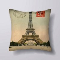 Paris Stempel Vintage - Anpassbare Personlized Kissen-Abdeckung Fall Oder Gefüllt Mit Einsatz von foxyNfoxy