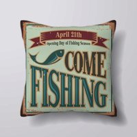 Retro Come Fishing - Kissen-Abdeckung Fall Oder Gefüllt Mit Einsatz von foxyNfoxy
