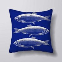 Retro Fisch Blau - Kissen Abdeckung Fall Oder Gefüllt Mit Einsatz Retro Fisch Blau - Kissen Abdeckung Fall Oder Gefüllt Mit Einsatz von foxyNfoxy