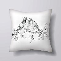 Schwarz Und Weiß Zweig Vögel - Kann Anpassbar Personlized Kissen Abdeckung Fall Oder Gefüllt Mit Einsatz von foxyNfoxy