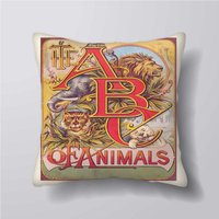 Vintage Abc Alphabet Der Tiere Kinder - Kissen-Abdeckung Fall Oder Gefüllt Mit Einsatz von foxyNfoxy