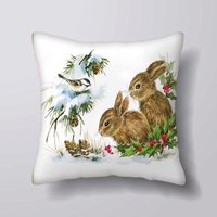 Vintage Bunny Baby Kaninchen - Kissen-Abdeckung Fall Oder Gefüllt Mit Einsatz von foxyNfoxy