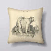 Vintage Eisbär Illustration - Kann Becustomizeable Personlized Kissen Abdeckung Fall Oder Gefüllt Mit Einsatz von foxyNfoxy