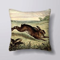 Vintage Hase Läuft Illustration - Kann Anpassbar Personlized Kissen Abdeckung Fall Oder Gefüllt Mit Einsatz von foxyNfoxy