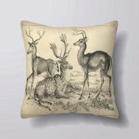 Vintage Hirschhirsch-Illustration- Kann Becustomizeable Personlized - Kissen Abdeckung Fall Oder Gefüllt Mit Einsatz von foxyNfoxy