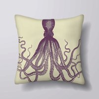 Vintage Picture Octopus Meer Ozean - Kissen-Abdeckung Fall Oder Gefüllt Mit Einsatz von foxyNfoxy