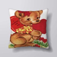 Vintage Valentines Karte Bär Liebe - Kissen-Abdeckung Fall Oder Gefüllt Mit Einsatz Vintage Valentines Karte Bär Liebe - Kissen-Abdeckung Fall Oder Gefüllt Mit Einsatz von foxyNfoxy