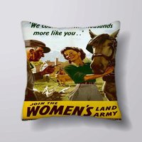 Weltkrieg Propaganda Join The Woman Es Land Army - Kissen-Abdeckung Fall Oder Gefüllt Mit Einsatz von foxyNfoxy