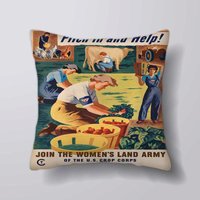 Weltkrieg Propaganda Pitch in Und Helfen Der Frau Land Armee -Kissen Abdeckung Fall Oder Gefüllt Mit Einsatz Weltkrieg Propaganda Pitch in Und Helfen Der Frau Land Armee -Kissen Abdeckung Fall Oder Gefüllt Mit Einsatz von foxyNfoxy
