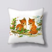 Zwei Kleine Fuchs - Kissen-Abdeckung Fall Oder Gefüllt Mit Einsatz Zwei Kleine Fuchs - Kissen-Abdeckung Fall Oder Gefüllt Mit Einsatz von foxyNfoxy