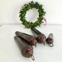 4 Weihnachtszapfen Vintage Christbaumkugeln Weinrot Braun Weihnachten Tannenbaum Christbaum 80Er Jahre von fraeuleinalpenrose