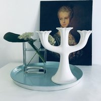 Kerzenständer Vintage 60Er -80Er Jahre Mid Century Rockabilly Kerzenleuchter Weiß Dreiarm Kerzenständer Vintage 60Er -80Er Jahre Mid Century Rockabilly Kerzenleuchter Weiß Dreiarm von fraeuleinalpenrose