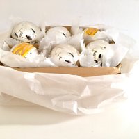 Mid Centruy 6 Weihnachtskugeln Vintage Christbaumkugeln Karton Weihnachten Tannenbaum Christbaum Silber Gelb 50-60Erjahre Weihnachtsdeko Mid Centruy 6 Weihnachtskugeln Vintage Christbaumkugeln Karton Weihnachten Tannenbaum Christbaum Silber Gelb 50-60Erjahre Weihnachtsdeko von fraeuleinalpenrose