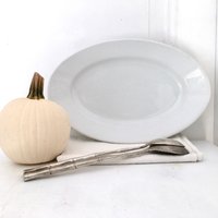 Platte V.hutschenreuther 36cm Oval Vintage Teller Kuchenteller Fleischplatte Weiß 50Er Jahre Flohmarkt Brocante Servierplatte Gemüsebplatte von fraeuleinalpenrose