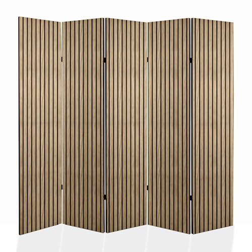framed concept Paravent Raumteiler | Holzrahmen | 225x172 cm, 5-teilig beidseitig, Sichtschutzwand von framed concept