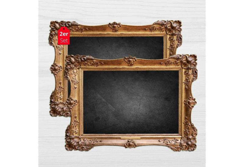 framepad.de Platzset Tischset abwaschbar - Framepad "Genua" in gold, (2-St., 44 x 32cm), Tischset in eleganter Bilderrahmen-Optik aus erstklassigem Vinyl von framepad.de