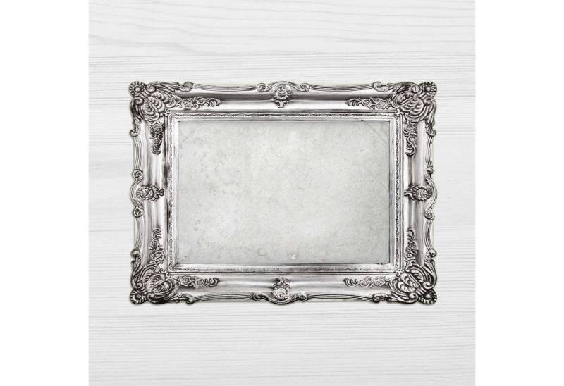 framepad.de Platzset Tischset abwaschbar - Framepad "Venedig" in silber, (1-St., 44 x 32cm), Tischset in eleganter Bilderrahmen-Optik aus erstklassigem Vinyl von framepad.de