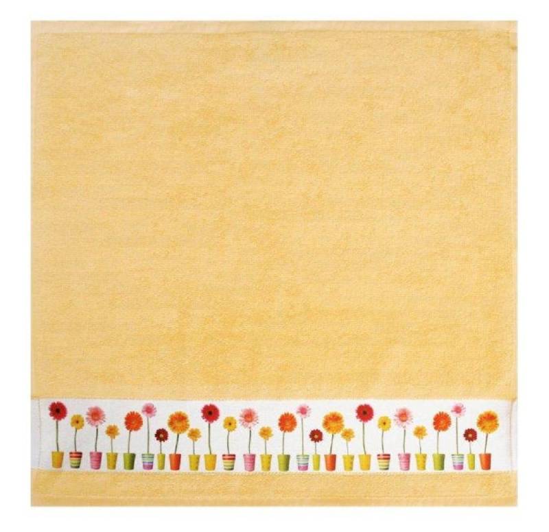 framsohn frottier Geschirrtuch Zwirn "Blumentöpfe" 50 x 50 cm Limone von framsohn frottier