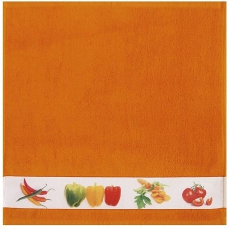 framsohn frottier Geschirrtuch Zwirn "Gemüse" 50 x 50 cm Orange von framsohn frottier