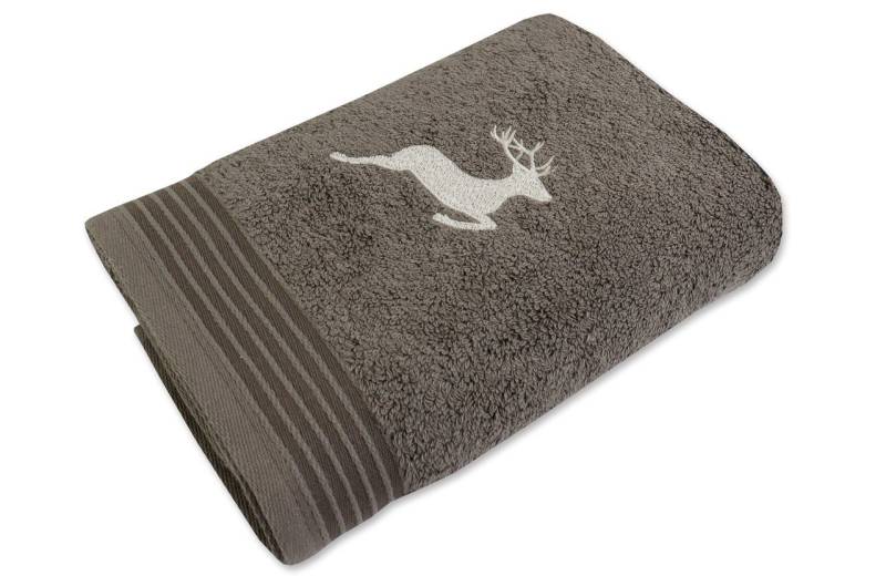 framsohn frottier Handtuch Frottierserie Hirsch Gästetuch Handtuch Duschtuch, (1-St), Mit Stick von framsohn frottier