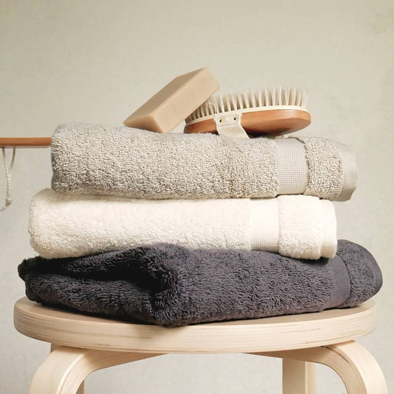 home24 Gästehandtuch Organic Nature 3er-Set 30 x 50cm Grau/Graphit von home24