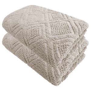home24 Handtuch-Set Mosaik 2er-Set 50 x 100cm Beige/Cappuccino von home24