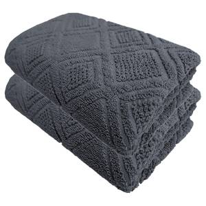 home24 Handtuch-Set Mosaik 2er-Set 50 x 100cm Grau/Anthrazit von home24