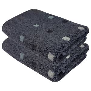 home24 Handtuch-Set Quattro 2er-Set 50 x 100cm Grau/Anthrazit von home24