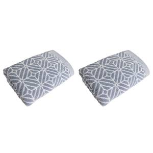 home24 Handtücher Design Jacquard I 2er-Set 50 x 100cm Argenté/Grau von home24
