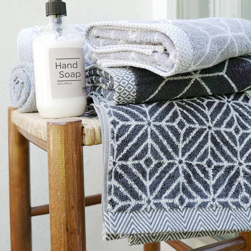 home24 Handtücher Design Jacquard I 2er-Set 50 x 100cm Grau/Anthrazit von home24