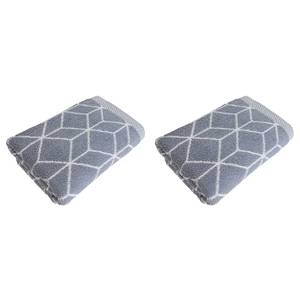 home24 Handtücher Design Jacquard II 2er-Set 50 x 100cm Grau/Grau von home24