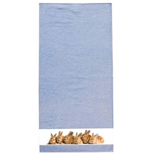 framsohn Handtuch Hasen 50 x 100 cm Aqua - Blau von framsohn