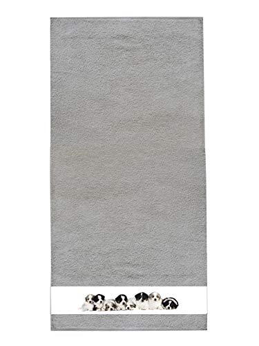 framsohn Handtuch 'Hunde' 50 x 100 cm Oxford Tan - Beige von framsohn
