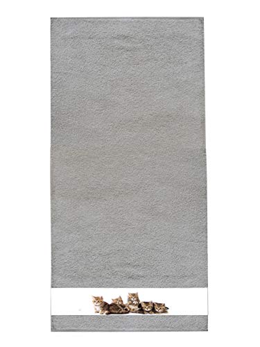 framsohn Handtuch Katzen 50 x 100 cm Oxford Tan - Beige von framsohn