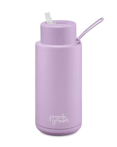 frank green 1 Liter Keramik-isolierte Wasserflasche mit Strohhalm-Deckel, Edelstahl, dreifach wandig, Vakuum – Lilac Haze by frank green frank green 1 Liter Keramik-isolierte Wasserflasche mit Strohhalm-Deckel, Edelstahl, dreifach wandig, Vakuum – Lilac Haze by frank green von frank green