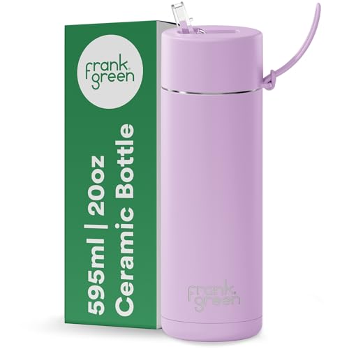 frank green Wasserflasche – 595 ml Metall-Wasserflasche mit Strohhalm-Deckel, keramisch isoliert, Edelstahl, dreifach wandig, Vakuum – Lilac Haze by frank green frank green Wasserflasche – 595 ml Metall-Wasserflasche mit Strohhalm-Deckel, keramisch isoliert, Edelstahl, dreifach wandig, Vakuum – Lilac Haze by frank green von frank green