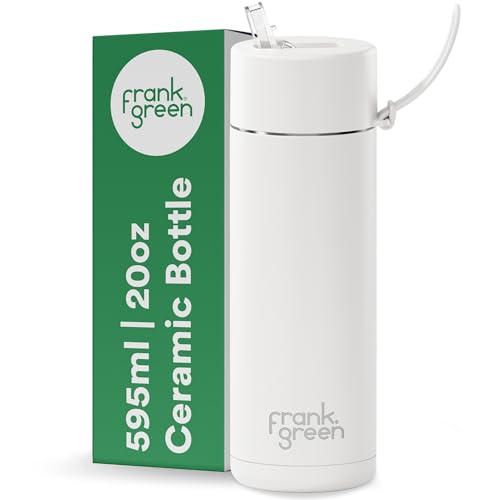 frank green Trinkflasche – 595 ml Metall-Wasserflasche mit Strohhalm-Deckel, keramisch isoliert, Edelstahl, dreiwandiges Vakuum – Wolkenweiß von frank green frank green Trinkflasche – 595 ml Metall-Wasserflasche mit Strohhalm-Deckel, keramisch isoliert, Edelstahl, dreiwandiges Vakuum – Wolkenweiß von frank green von frank green