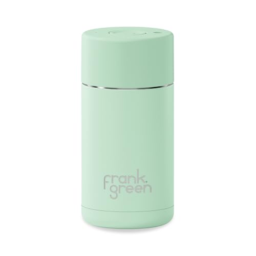 frank green Thermobecher aus Keramik, 340 ml, wiederverwendbare Kaffeetasse mit Druckknopfdeckel, dreifach wandiges Vakuum – Minzgelato frank green Thermobecher aus Keramik, 340 ml, wiederverwendbare Kaffeetasse mit Druckknopfdeckel, dreifach wandiges Vakuum – Minzgelato von frank green