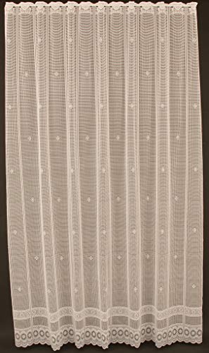 Scheibengardine Jacquard gebogt Abschluss 210 cm hoch Natur - Wunschbreite frei wählbar durch gekaufte Menge in 12,5 cm Schritten - Meterware von frankgardinen